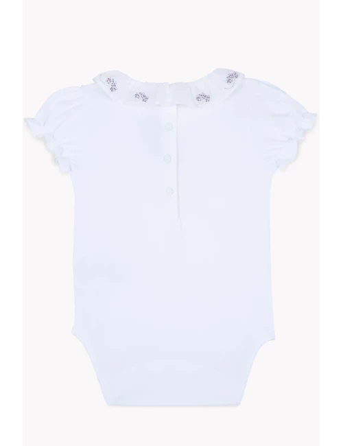 Body- Blanc broderie lilas