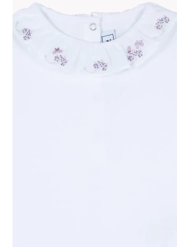 Body- Blanc broderie lilas