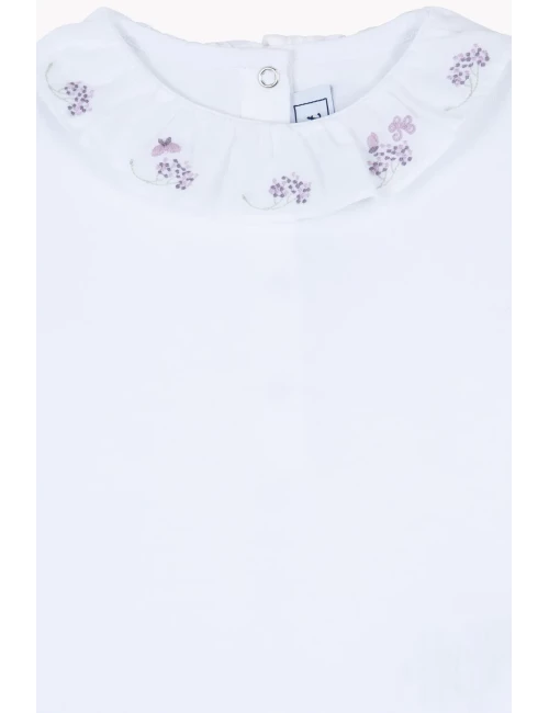 Body- Blanc broderie lilas