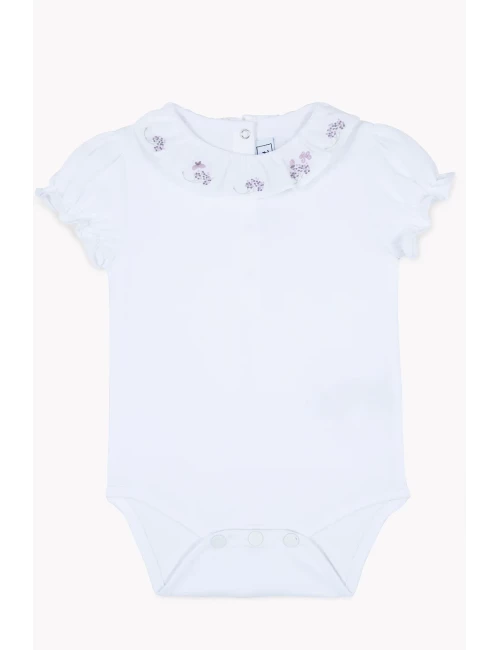 Body- Blanc broderie lilas