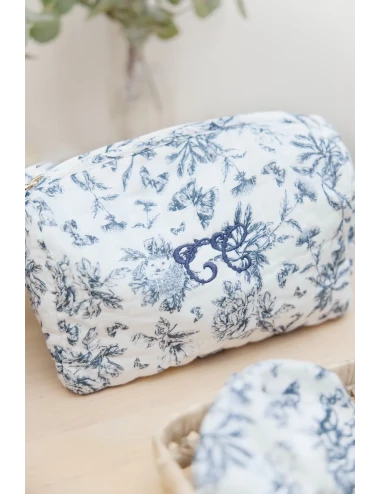 Trousse de toilette - Toile de Jouy