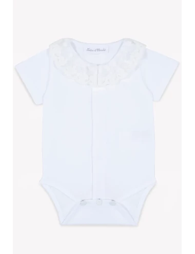 Body - Blanc col volanté dentelle