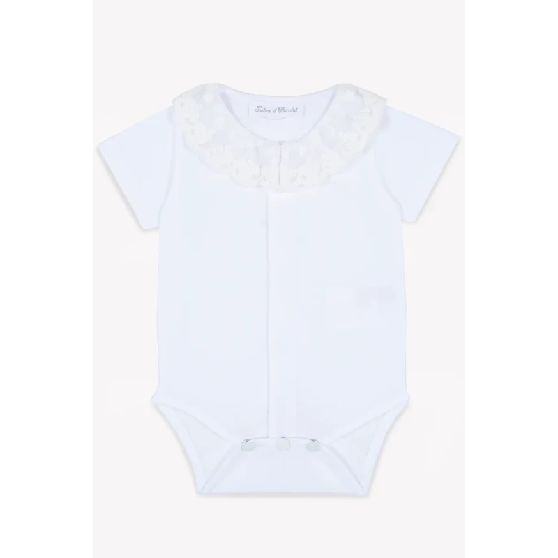 Body - Blanc col volanté dentelle