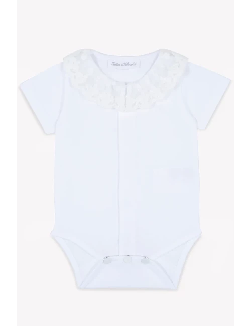 Body - Blanc col volanté dentelle