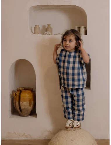 Pantalon - Pottery Blue Gingham Fisherman