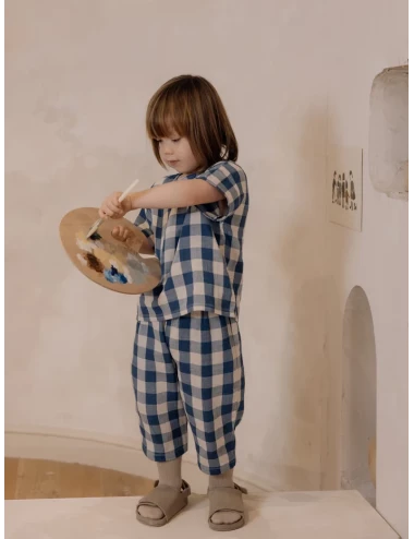 T-Shirt - Pottery Blue Gingham