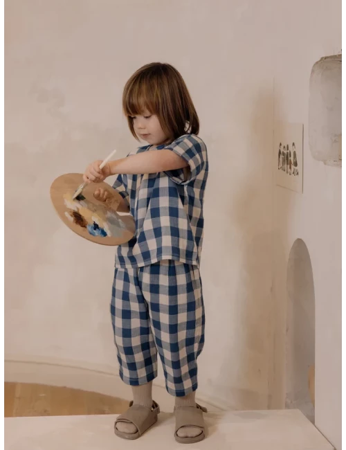 T-Shirt - Pottery Blue Gingham