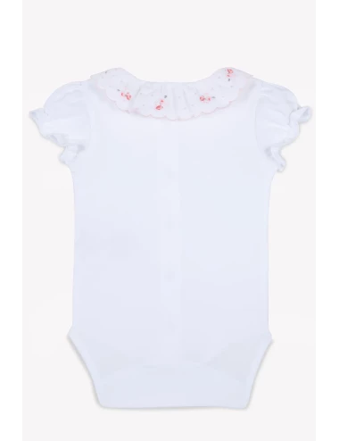 Body - Blanc col broderie fleurie
