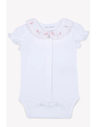 Body - Blanc col broderie fleurie
