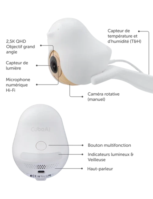 Cubo Ai Smart Baby Monitor 3 + Kit support de sol