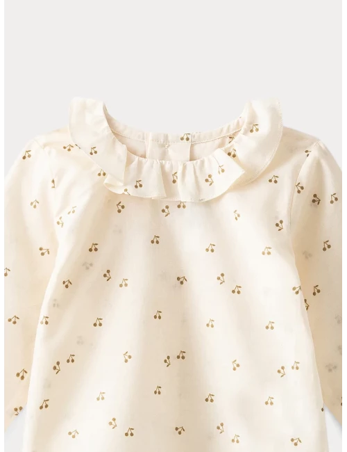 Blouse en voile imprimé bébé or