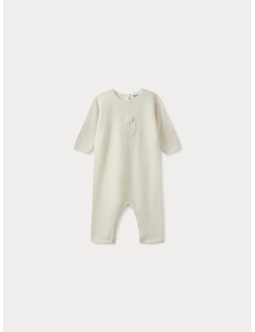 Combinaison cachemire bébé blanc lait
