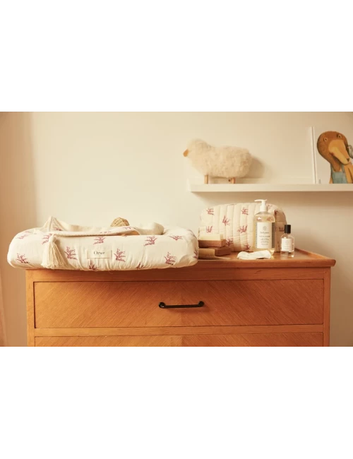 Housse de matelas à langer - Bruyère bois de rose