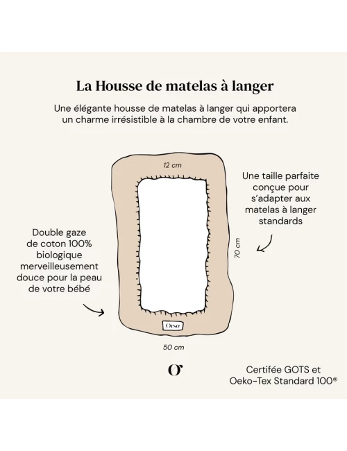 Housse de matelas à langer - Bruyère bois de rose