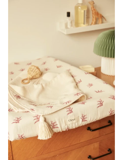 Housse de matelas à langer - Bruyère bois de rose
