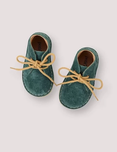 Desert Boot with Lace - Teal Suede