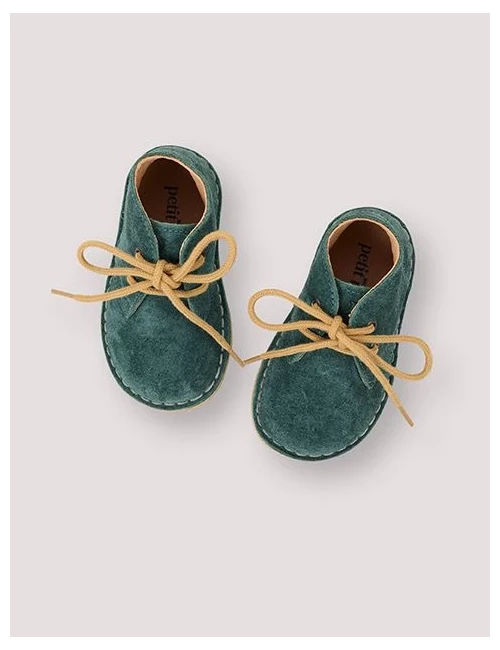 Desert Boot with Lace - Teal Suede