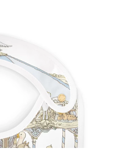 Bavoir en satin - Carousel (blue)