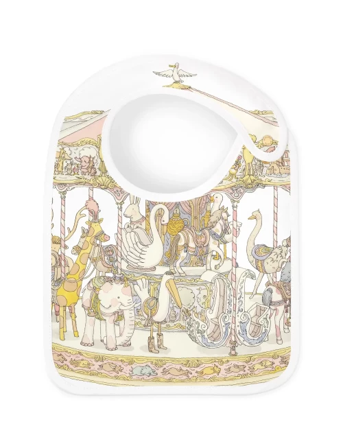 Bavoir en satin - Carousel (pink)