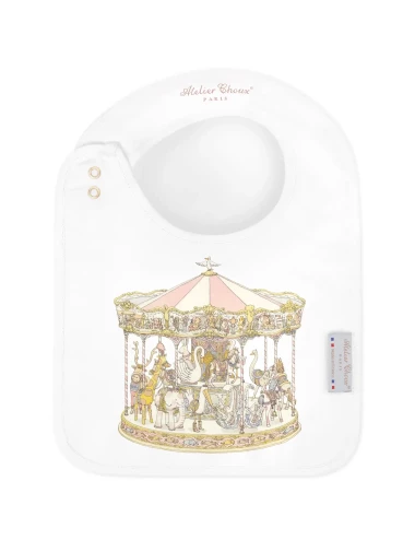 Bavoir en satin - Carousel (pink)