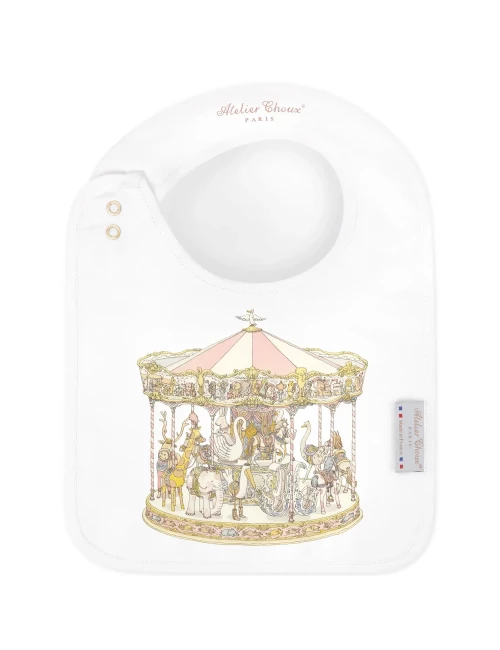 Bavoir en satin - Carousel (pink)
