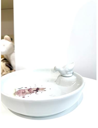 Assiette 35cm - Porcelaine (Lapin rose)