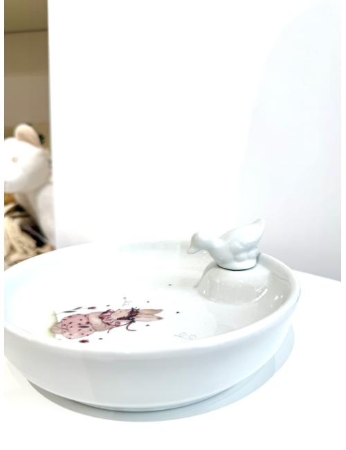 Assiette 35cm - Porcelaine (Lapin rose)