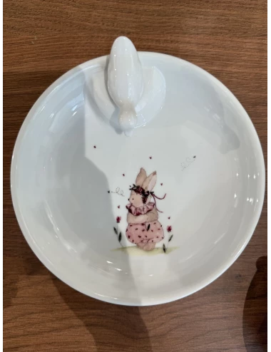 Assiette 35cm - Porcelaine (Lapin rose)