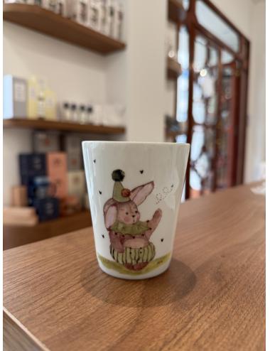 Gobelet 14cm - Porcelaine (Lapin vert)