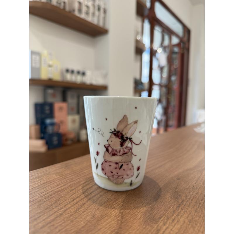 Gobelet 14cm - Porcelaine (Lapin rose)