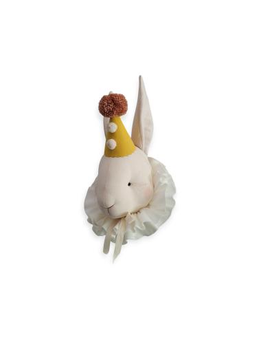 Trophée - Lapin circus avec chapeau jaune