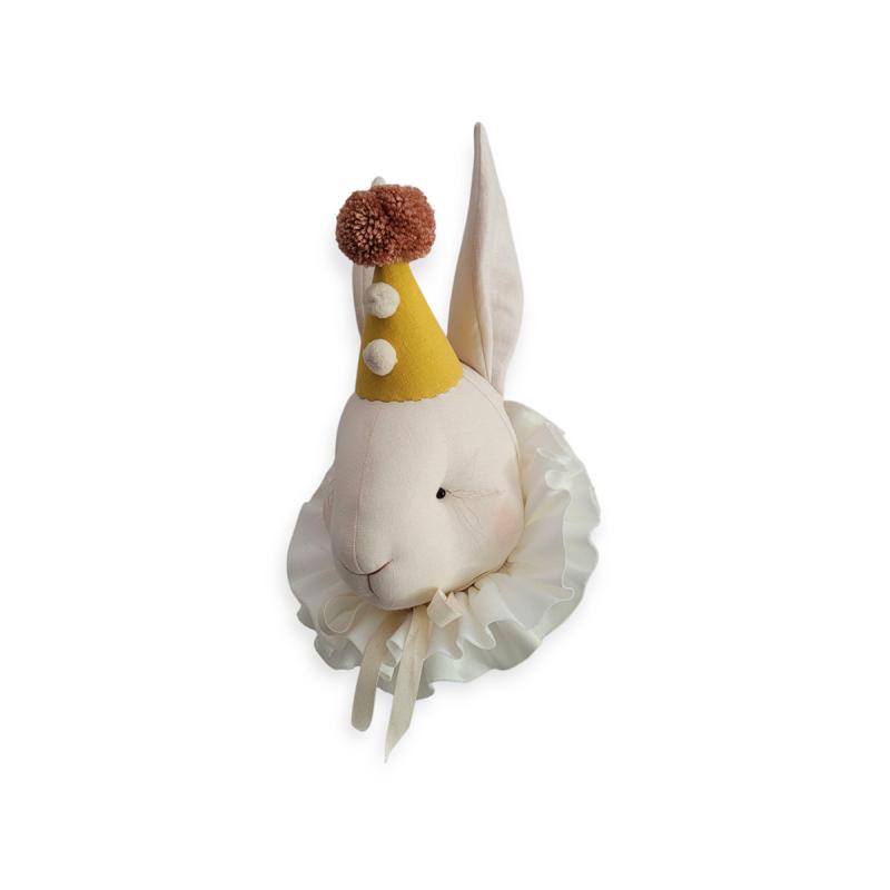 Trophée - Lapin circus avec chapeau jaune