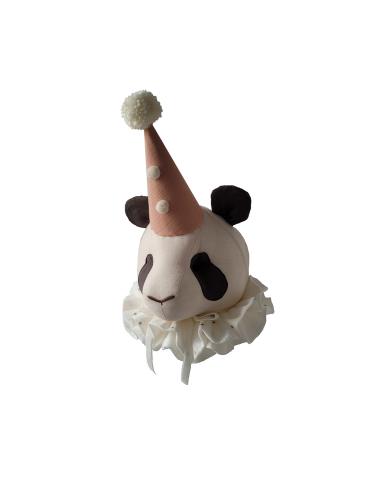 Panda - Beige avec chapeau rose