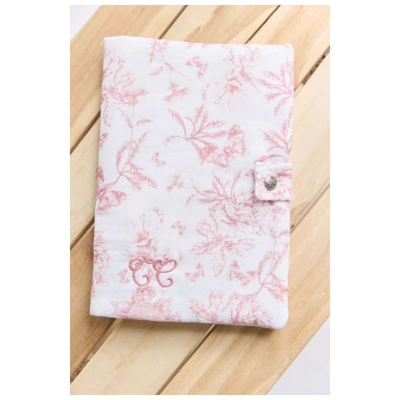 Protège carnet de santé - Toile de Jouy (rose)