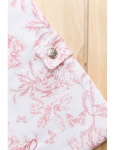 Protège carnet de santé - Toile de Jouy (rose)