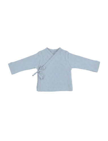 Cardigan - Heart Wrap Pointelle (Blue)