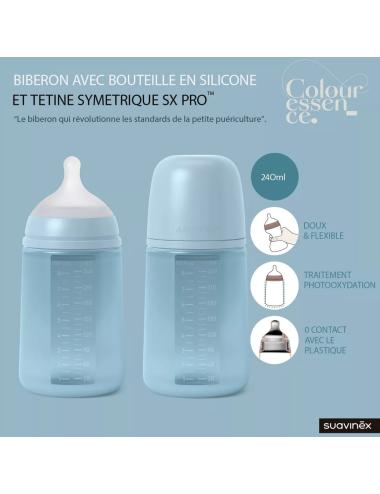 Biberon Silicone - Couleur Essence Bleu 250ml