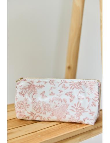 Trousse de toilette - Toile enduite TDJ rose thé