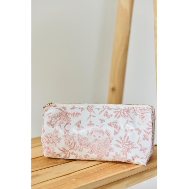 Trousse de toilette - Toile enduite TDJ rose thé