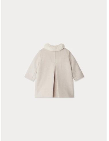 Manteau Moka en laine avec un col fausse fourrure