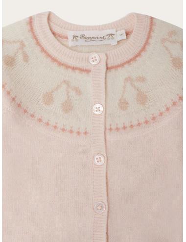 Ensemble Jenny - Motif jacquard cerises au col