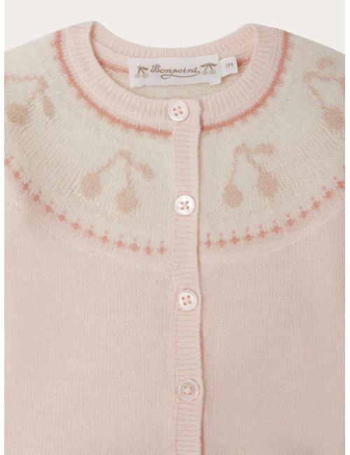 Ensemble Jenny - Motif jacquard cerises au col