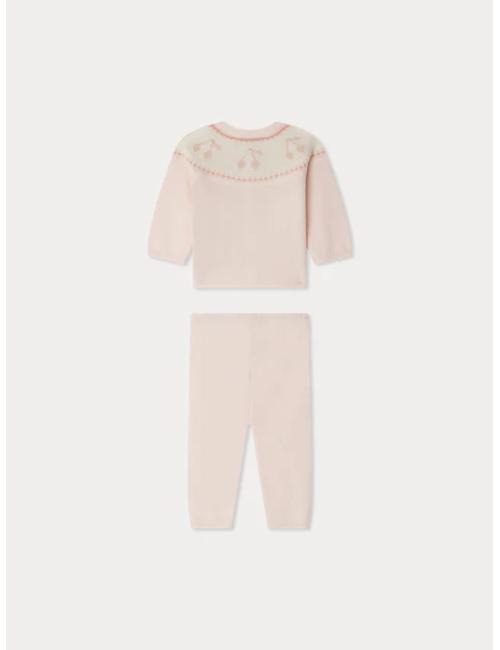 Ensemble Jenny - Motif jacquard cerises au col