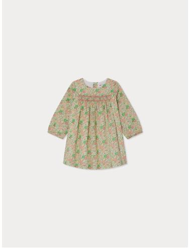 Robe Félicie smockée et brodée - Tissu Liberty