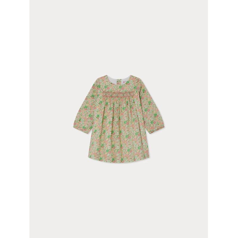 Robe Félicie smockée et brodée - Tissu Liberty
