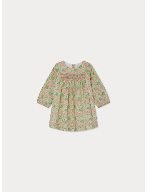 Robe Félicie smockée et brodée - Tissu Liberty