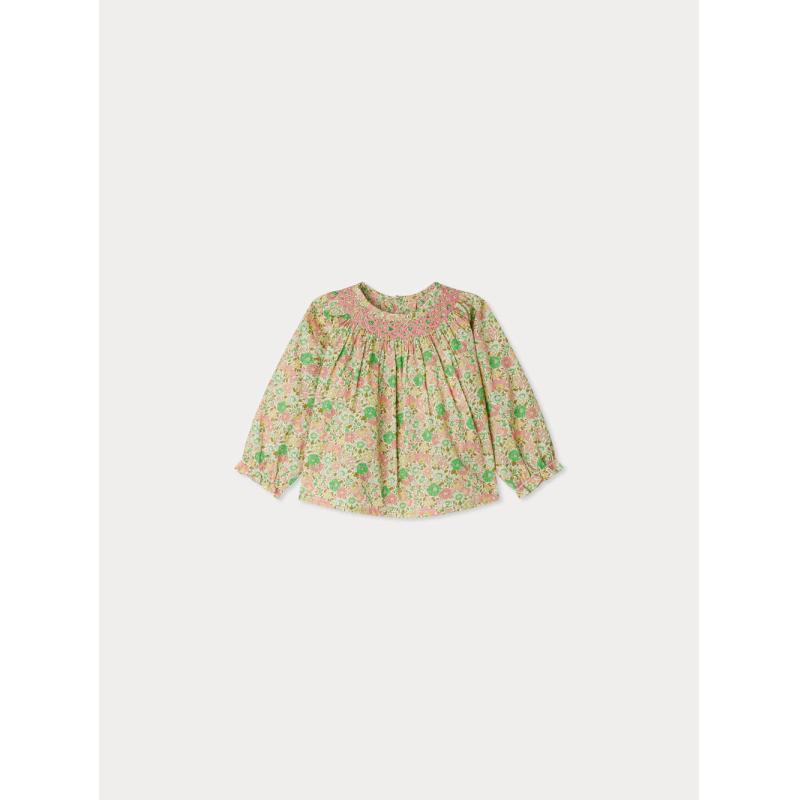 Blouse Griotte smockée et brodée - Tissu Liberty