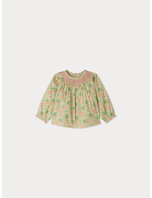 Blouse Griotte smockée et brodée - Tissu Liberty