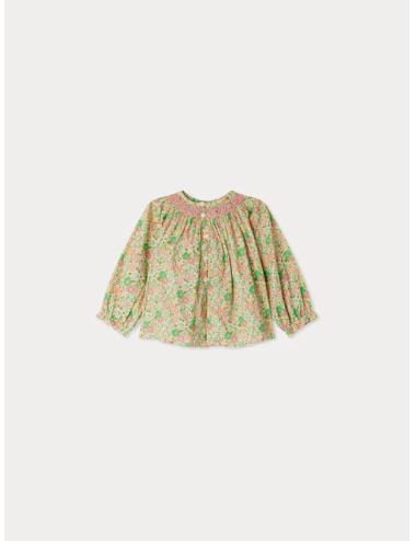 Blouse Griotte smockée et brodée - Tissu Liberty 