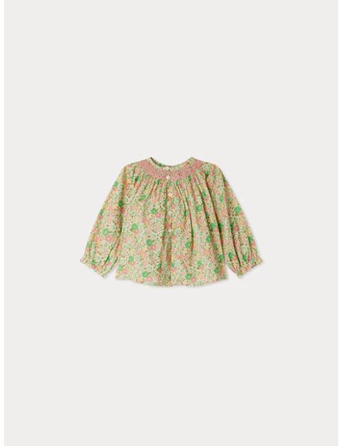 Blouse Griotte smockée et brodée - Tissu Liberty